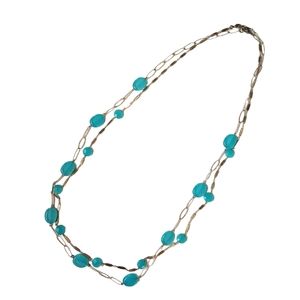 Double Strand Gold w/Turquoise Beads | SZ 18"
